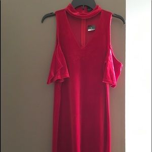 red velvet dress